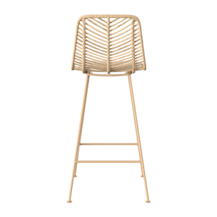 Lot de 2 chaises pour îlot central 66 cm en rotin naturel - Tamara