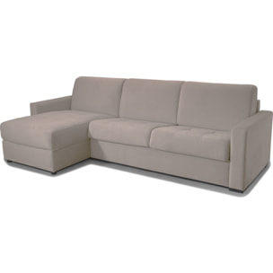 Canapé d'angle convertible express 5 places en velours - PALOMA