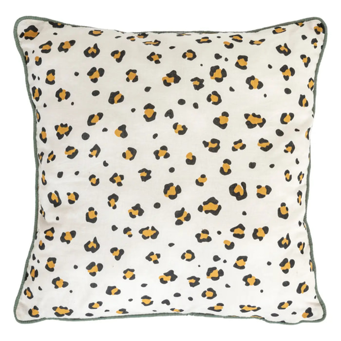 Coussin enfant léopard Addel jaune noir 40x40cm