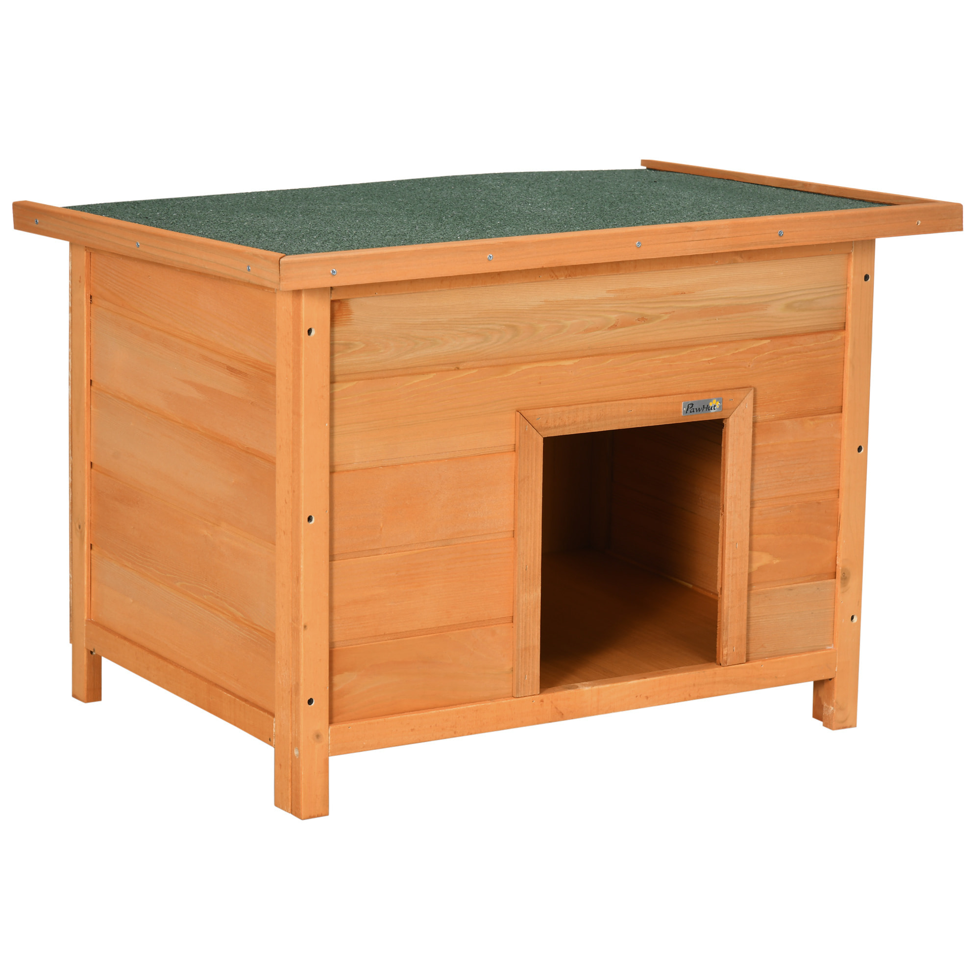 Niche chien sur pied dim. 85L x 58l x 58H cm - toit ouvrant bitumé vert - bois sapin pré-huilé