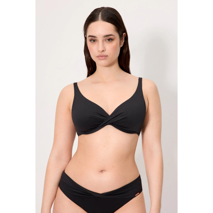 Top bikini contenitivo Nero
