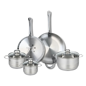 Ensemble de 2 Poêles de cuisson 28 et 32 cm et 3 faitouts 14, 16 et 20 cm Elo Profi Brillant