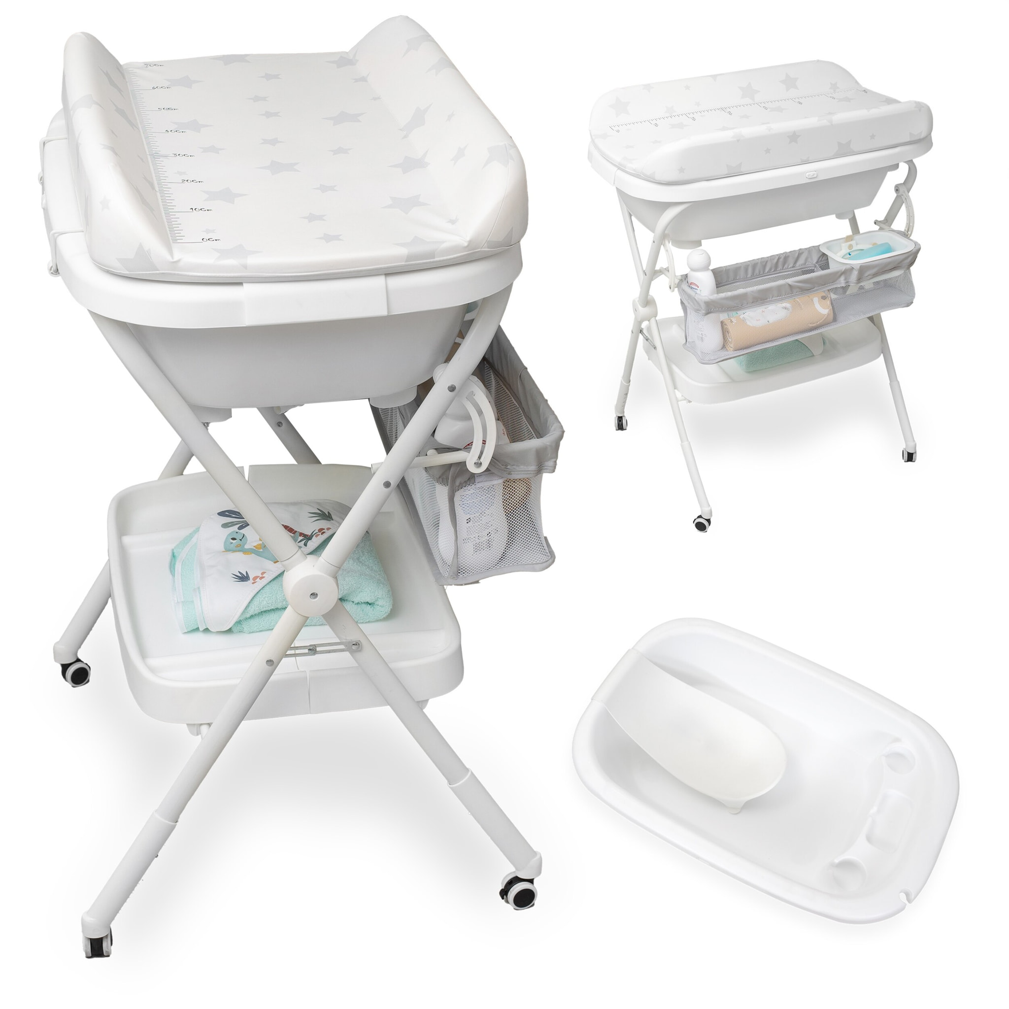 Bañera Bebe Plegable con Cambiador y Hamaca, modelo Estrellas