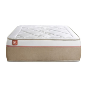 Matelas Ressorts ensachés et mémoire de forme - Confort mi ferme et accueil équilibré - 24 d'épaisseur, 5 zones de confort - Soutien point par point - 1 place