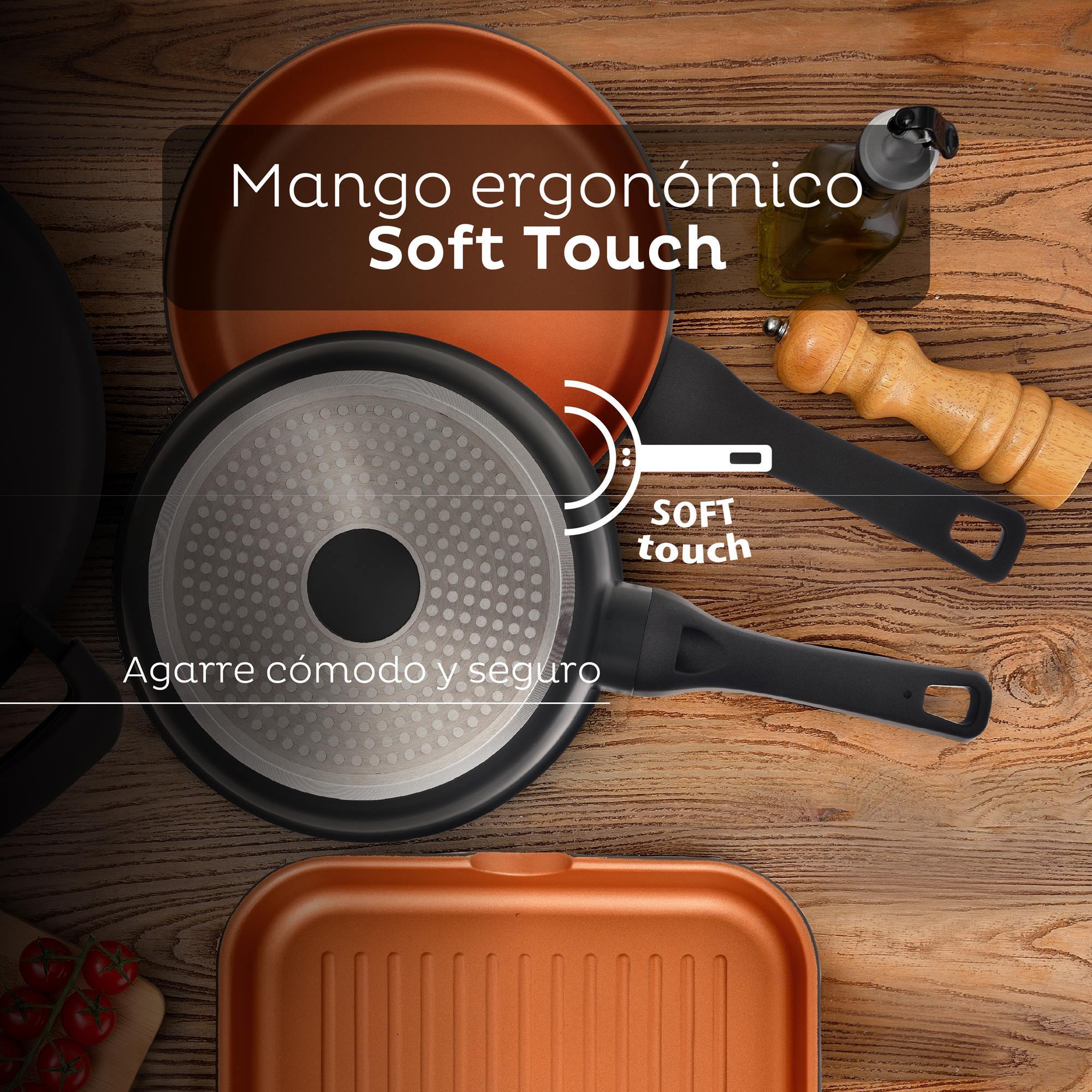 Sarten 24 x 5,5 cm san ignacio bronze en aluminio fundido apta para induccion