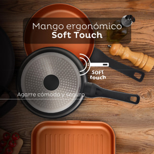 Sarten 24 x 5,5 cm san ignacio bronze en aluminio fundido apta para induccion