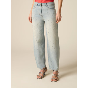 Oltre - Jeans ballon con tachuelas - Light - blue
