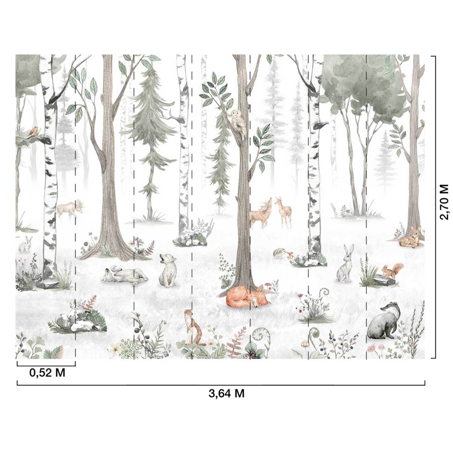 Papier enfant Forêt de bouleaux et Cie Intissé