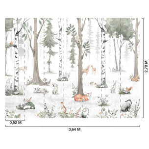 Papier enfant Forêt de bouleaux et Cie Intissé