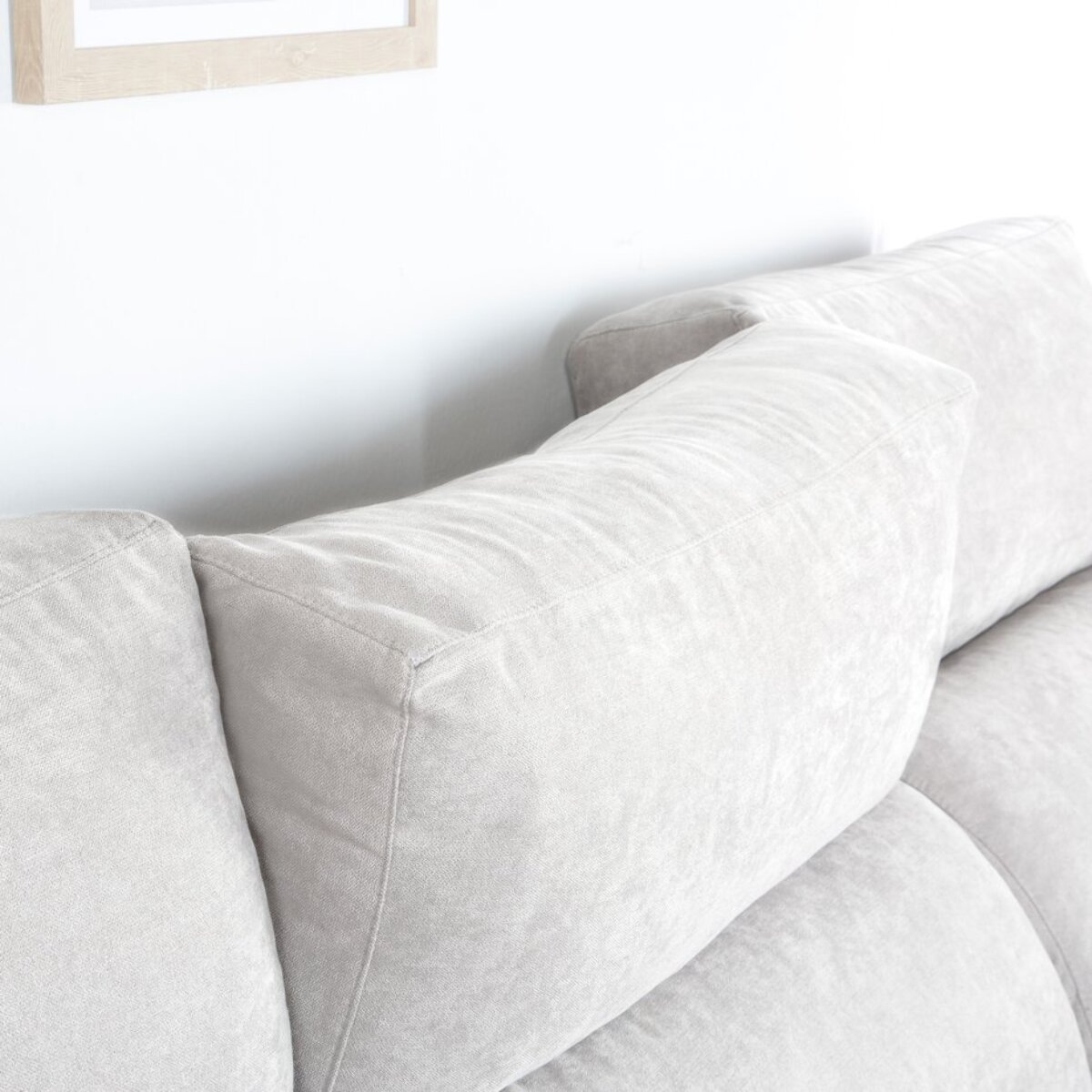 Canapé d'angle Dandy -textile, mousse pu, bois et panneau de particules-couleur beige 295 x 103 x 170 cm