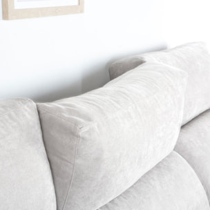 Canapé d'angle Dandy -textile, mousse pu, bois et panneau de particules-couleur beige 295 x 103 x 170 cm