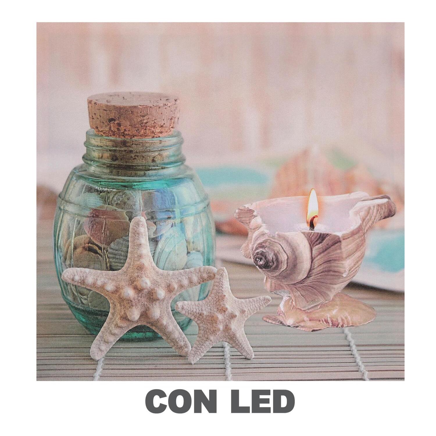Quadro "mare" con led conchiglie cm40x2,3x40