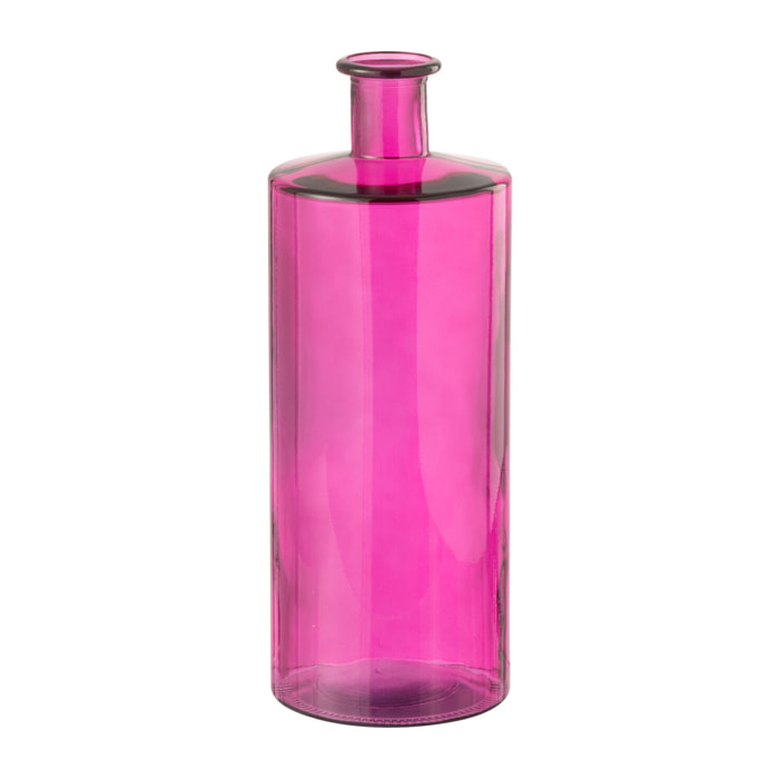 J-Line Vase Bottle Glass Pink Medium