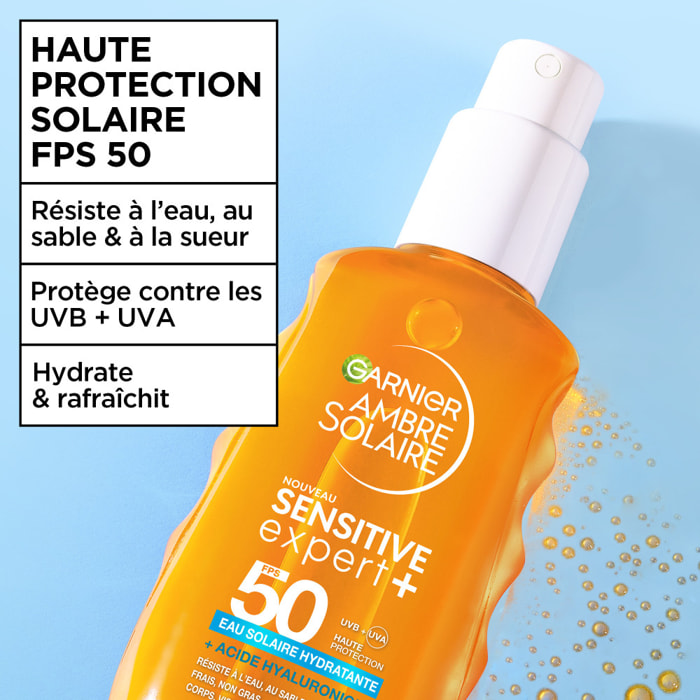 Garnier Ambre Solaire Sensitive Expert+ Eau Solaire Hydratante - SPF 50