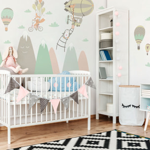 Stickers muraux enfants - Décoration chambre bébé - Autocollant Sticker mural géant enfant montagnes scandinaves ANIMAUX JOUEURS