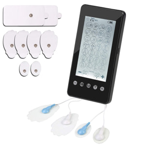 EMS Stimolatore Muscolare MHD-28 portatile. 28 modalità, 20 intensità, 2 canali duali. Dimensioni compatte, batteria ricaricabile.