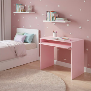 Scrivania Per Cameretta Postazione Desk PC Studio Ufficio Design Moderno Piano Scorrevole Piedini ABS Per Studio Compiti E Lavoro 90 x 54 x 79 Cm Rosa