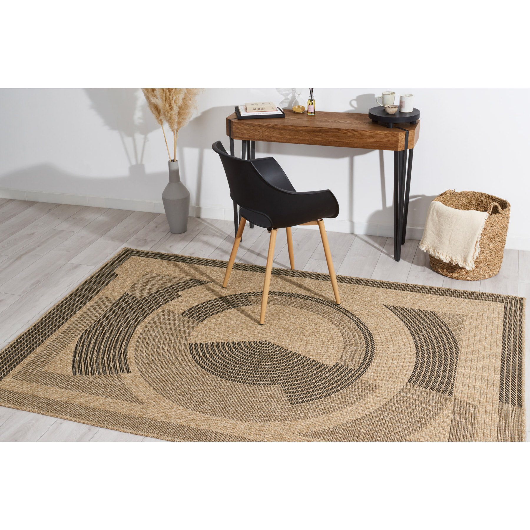 Nature - tapis effet jute noir