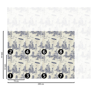 Carta da Parati Toile de Jouy Ufo