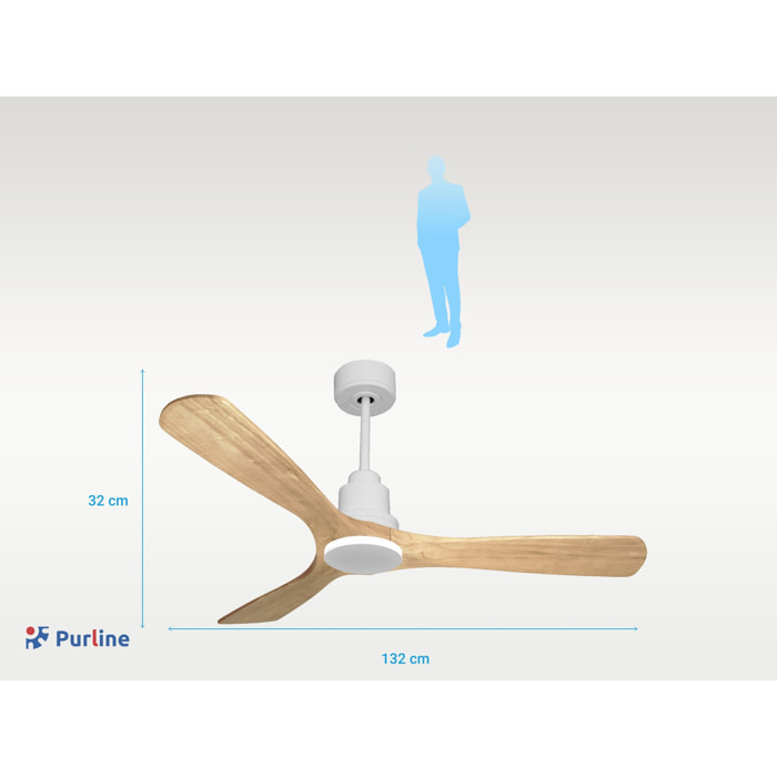 Ventilateur de plafond Réversible  Thermostat Wifi Moteur à courant continu Toits en pente Télécommande Hypersilence Mémoire