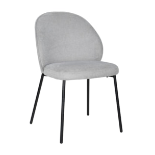 Chaise épurée en tissu avec pieds fins en métal - MARTHA