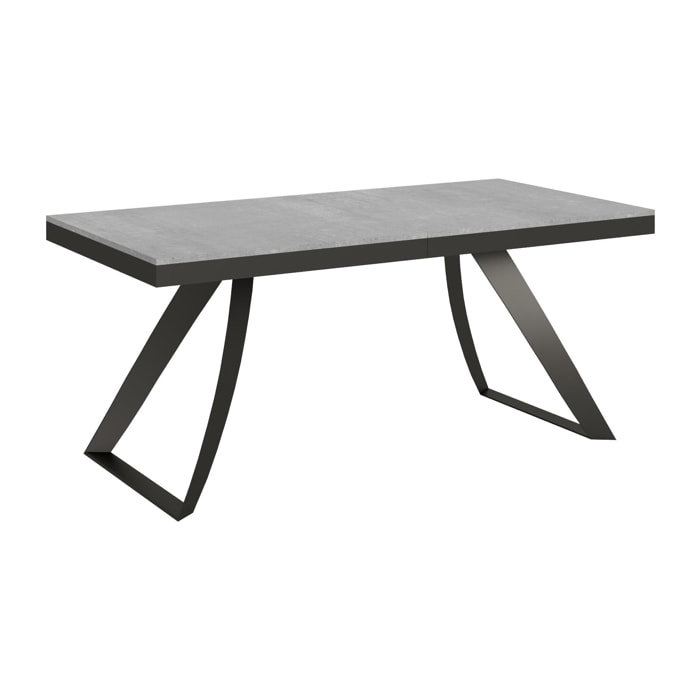 Mesa extensible 90x180/284 cm Proxy Evolution Cemento estructura Antracita