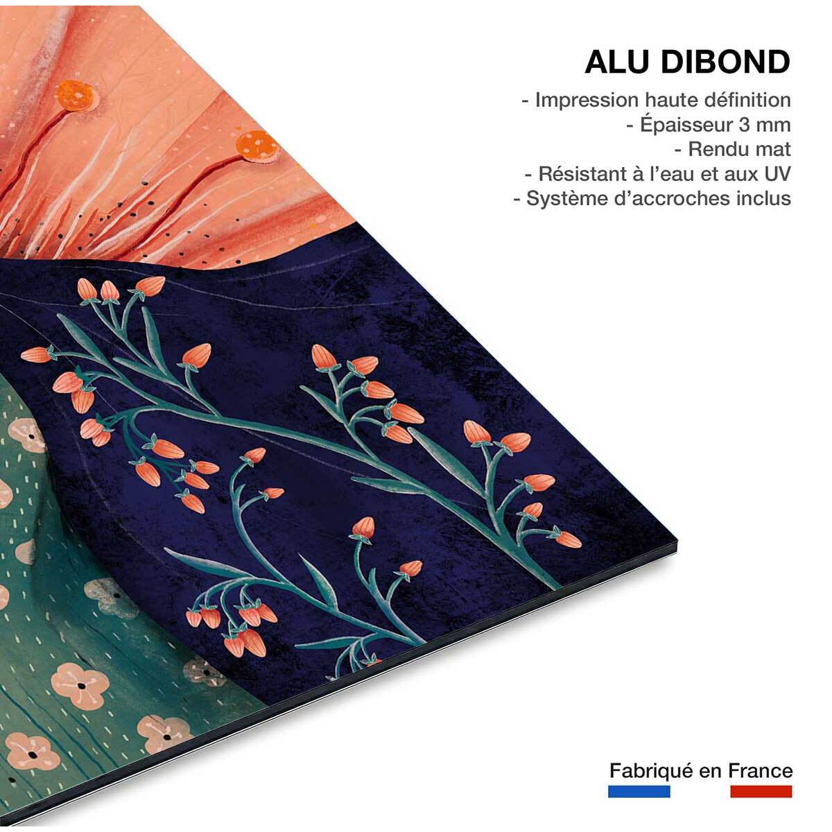 Tableau princesse aux fleurs Tableau alu Dibond