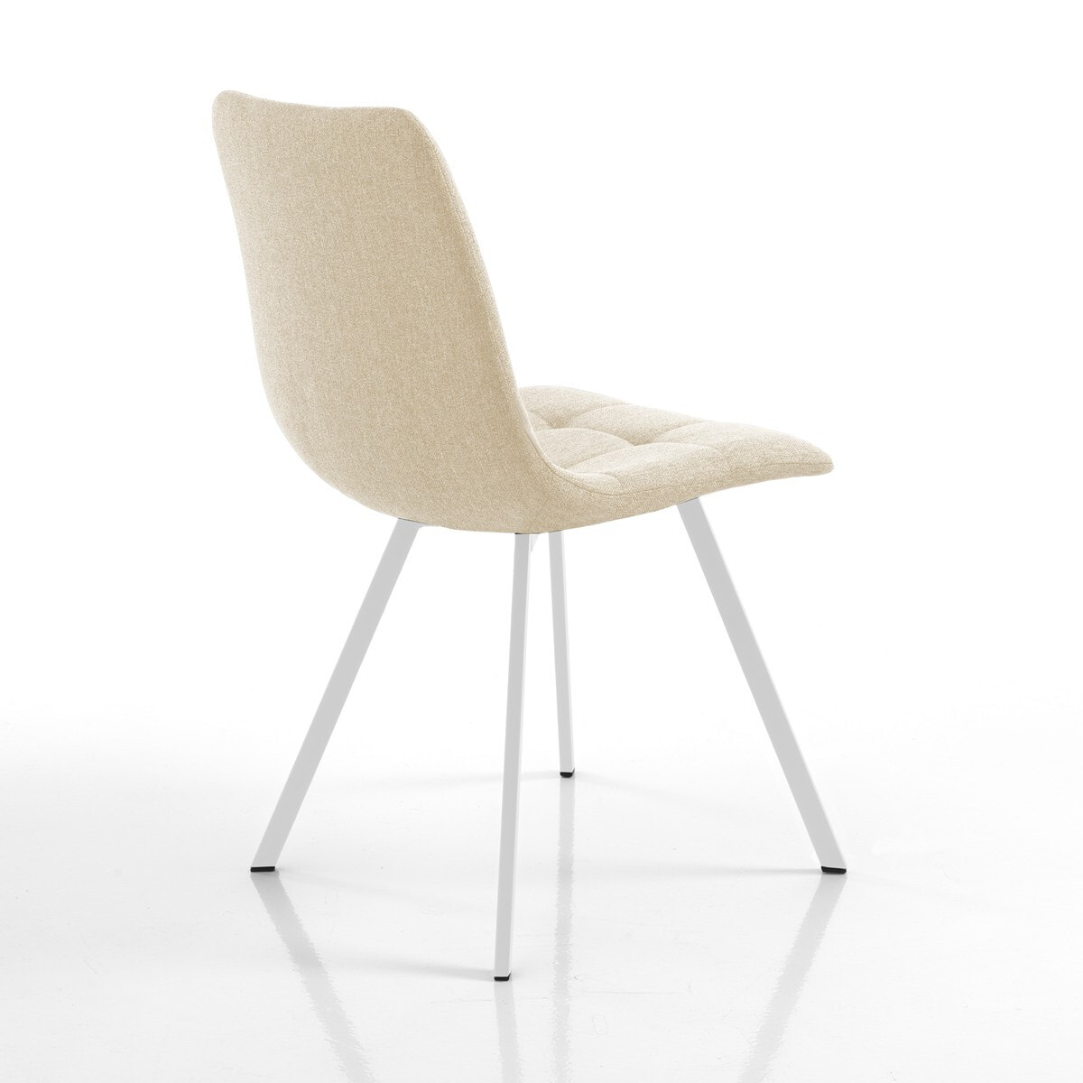 Lot de 4 chaises de salle à manger Tomasucci NEW TANIA, en tissu, beige, blanc, 56 × 46 × 85 cm