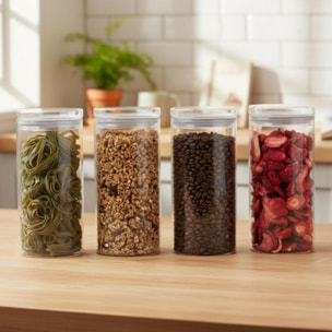 Set 4 bocaux et couvercle en verre de haute qualité Classbach C-VD4028