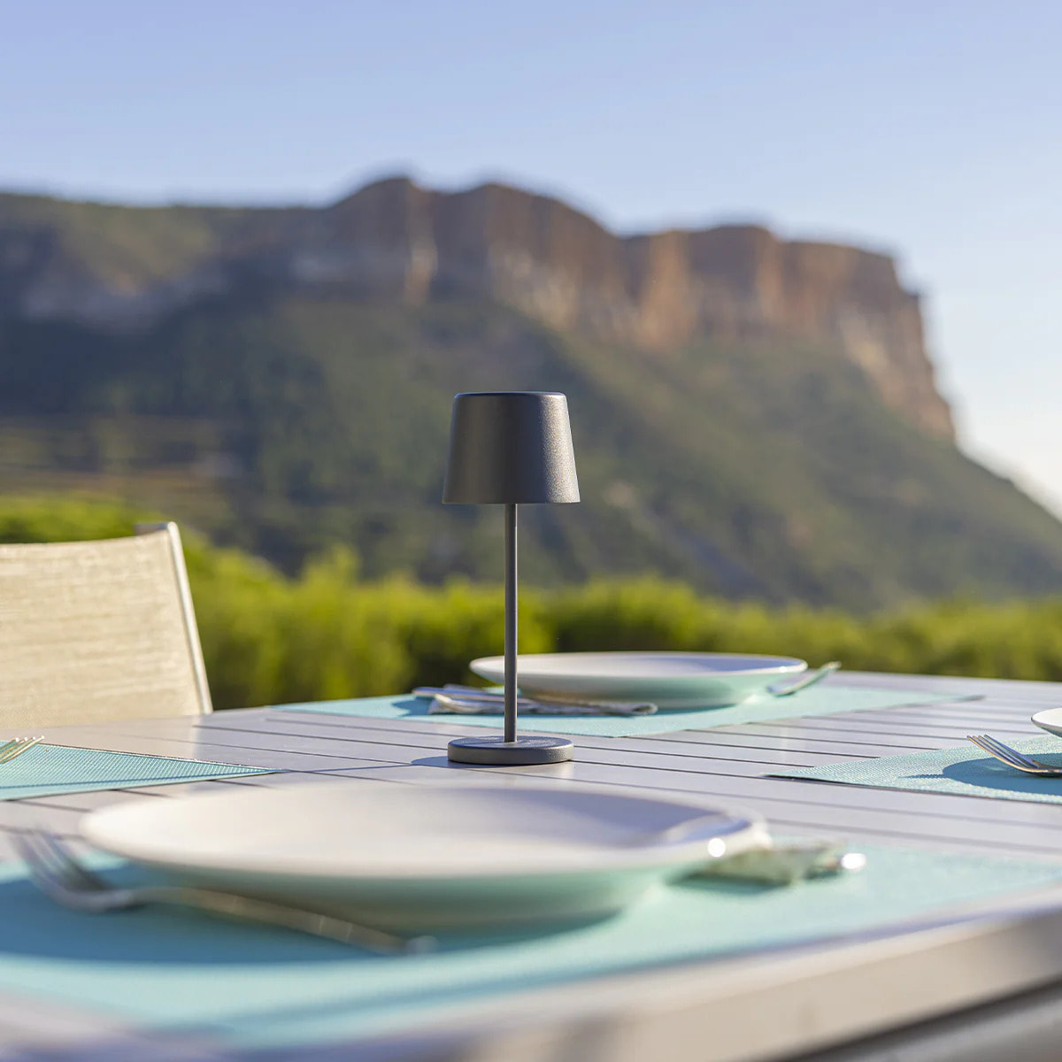 Lampe de table sans fil MINI KELLY Gris H22cm