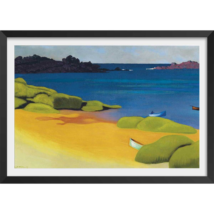 Poster Baie de Tregastel - Felix Valloton Affiche + cadre en bois - Noir