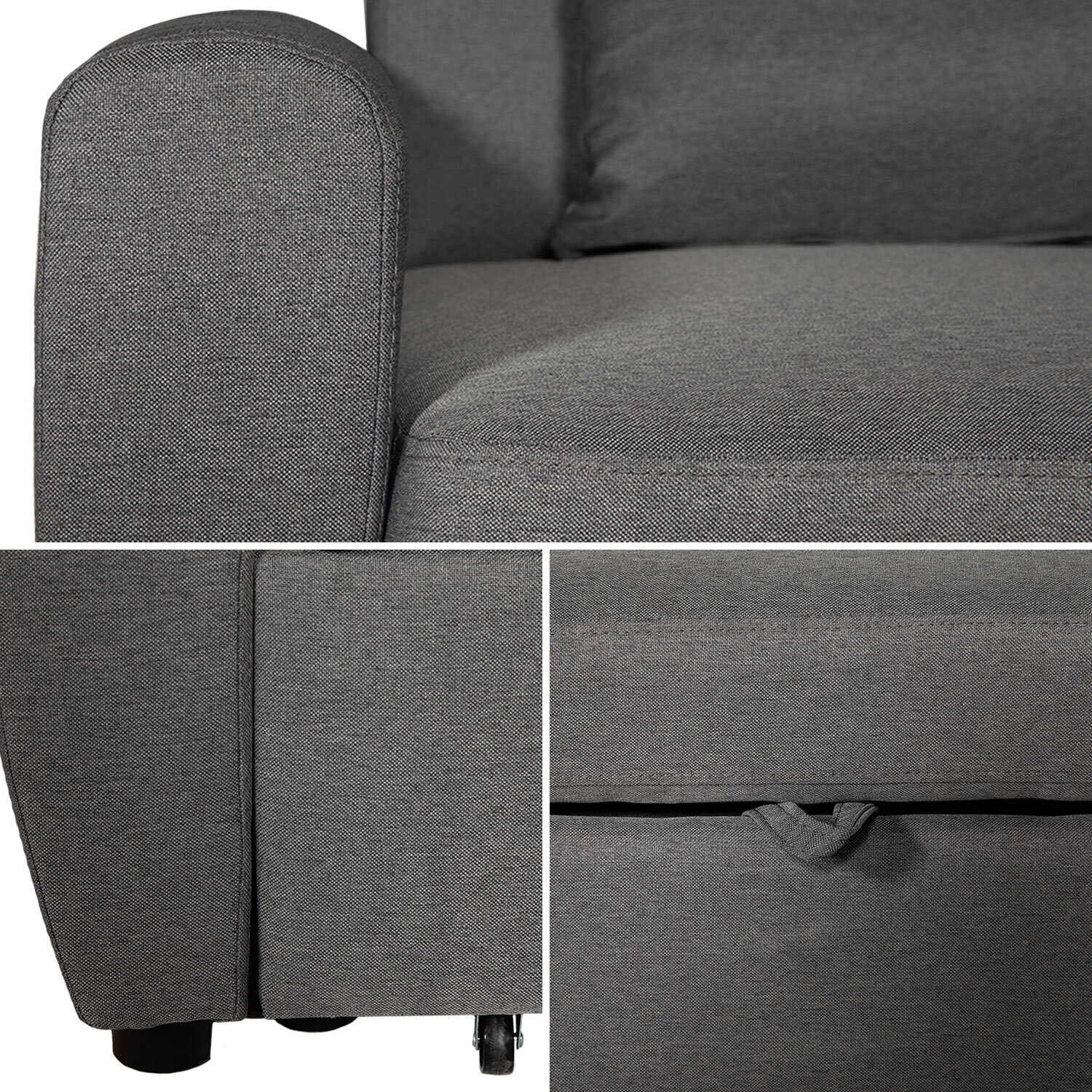 Canapé convertible MATT 2 places gris