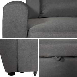 Canapé convertible MATT 2 places gris