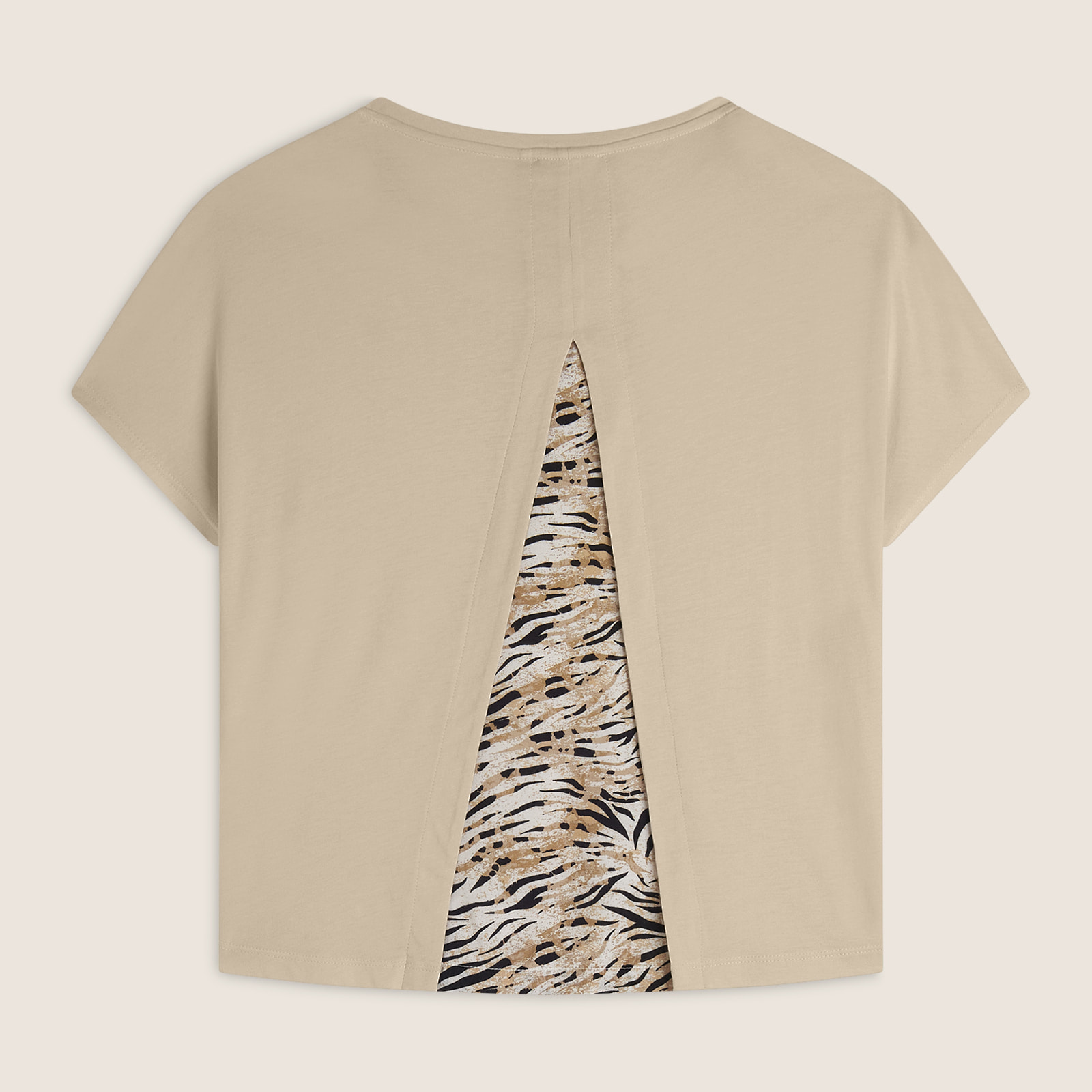 T-shirt maniche a kimono con stampa fantasia sul retro