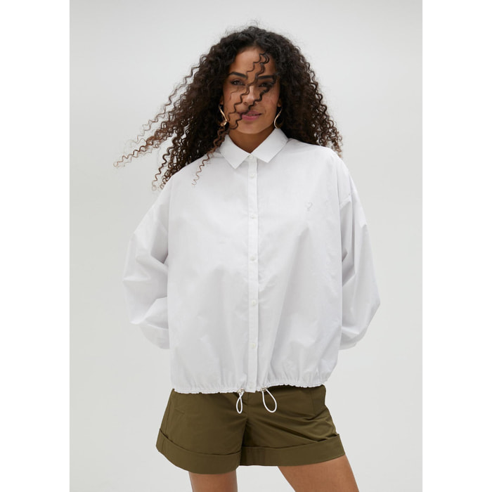 Camicia popeline con orlo elasticizzato