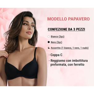 3 Reggiseni Donna Coconuda Art. Papavero Coppa C