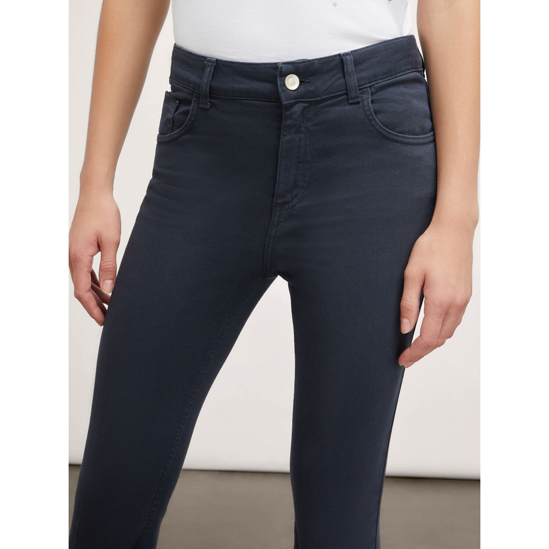 Motivi - Pantalones kick flare de drill - Azul