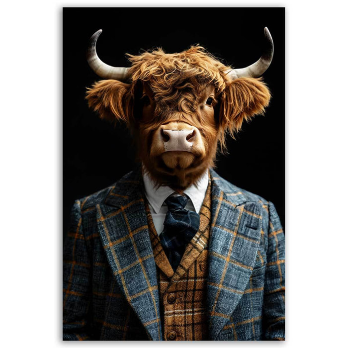 Tableau animaux habillés Highlander wild suits Toile imprimée