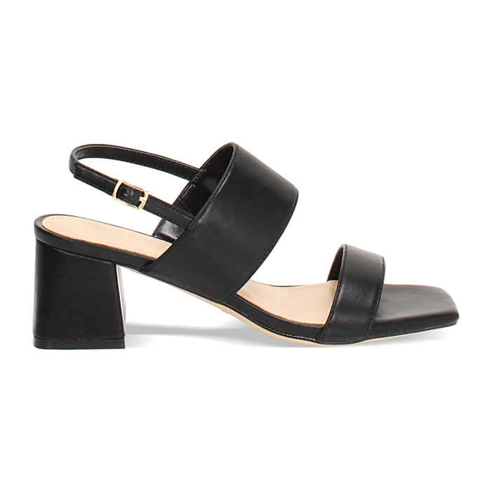 Sandalias negras con tacón de 5,5 cm