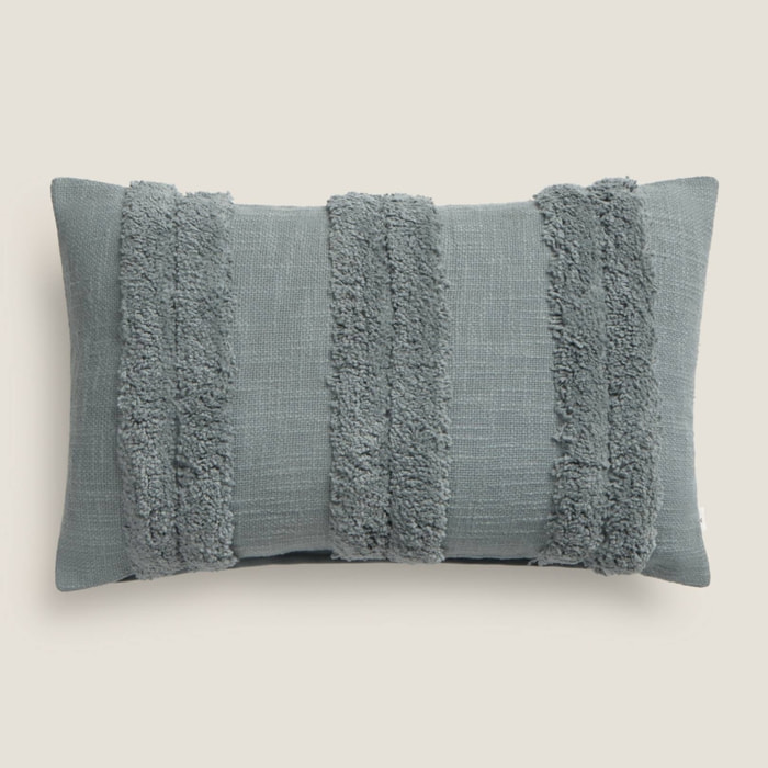 Funda de cojín tufting Disu color azul Algodón