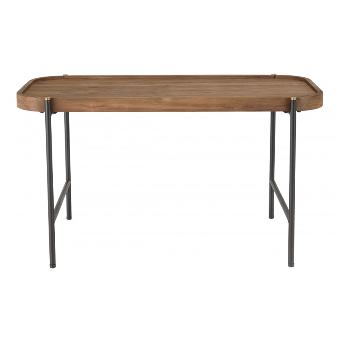 ALIDA - Table basse ovale 85x43cm plateau en bois de teck recyclé