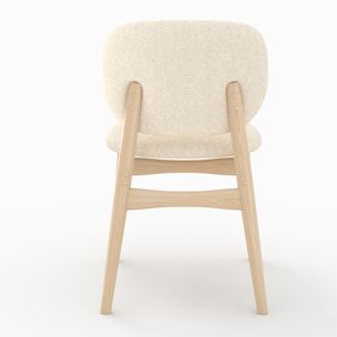 Lot de 2 chaises en tissu bouclé beige - Paulette