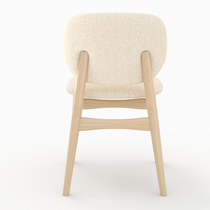 Lot de 2 chaises en tissu bouclé beige - Paulette