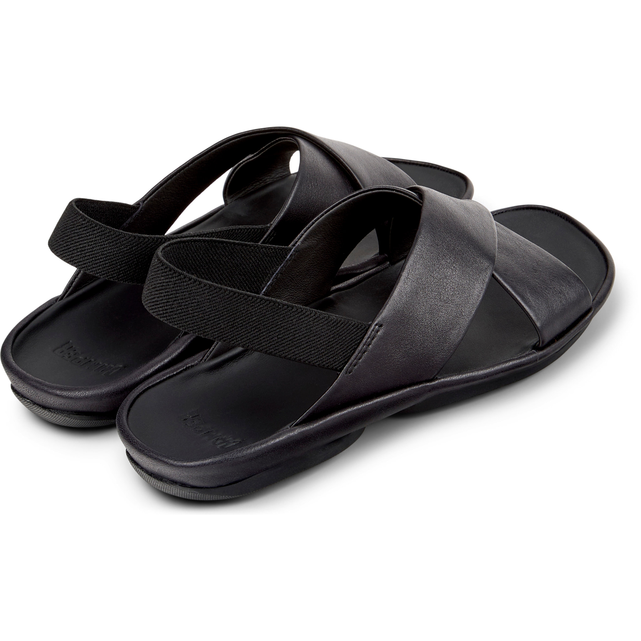 Sandalias - CAMPER Right Isla - Negro - Cuero liso
