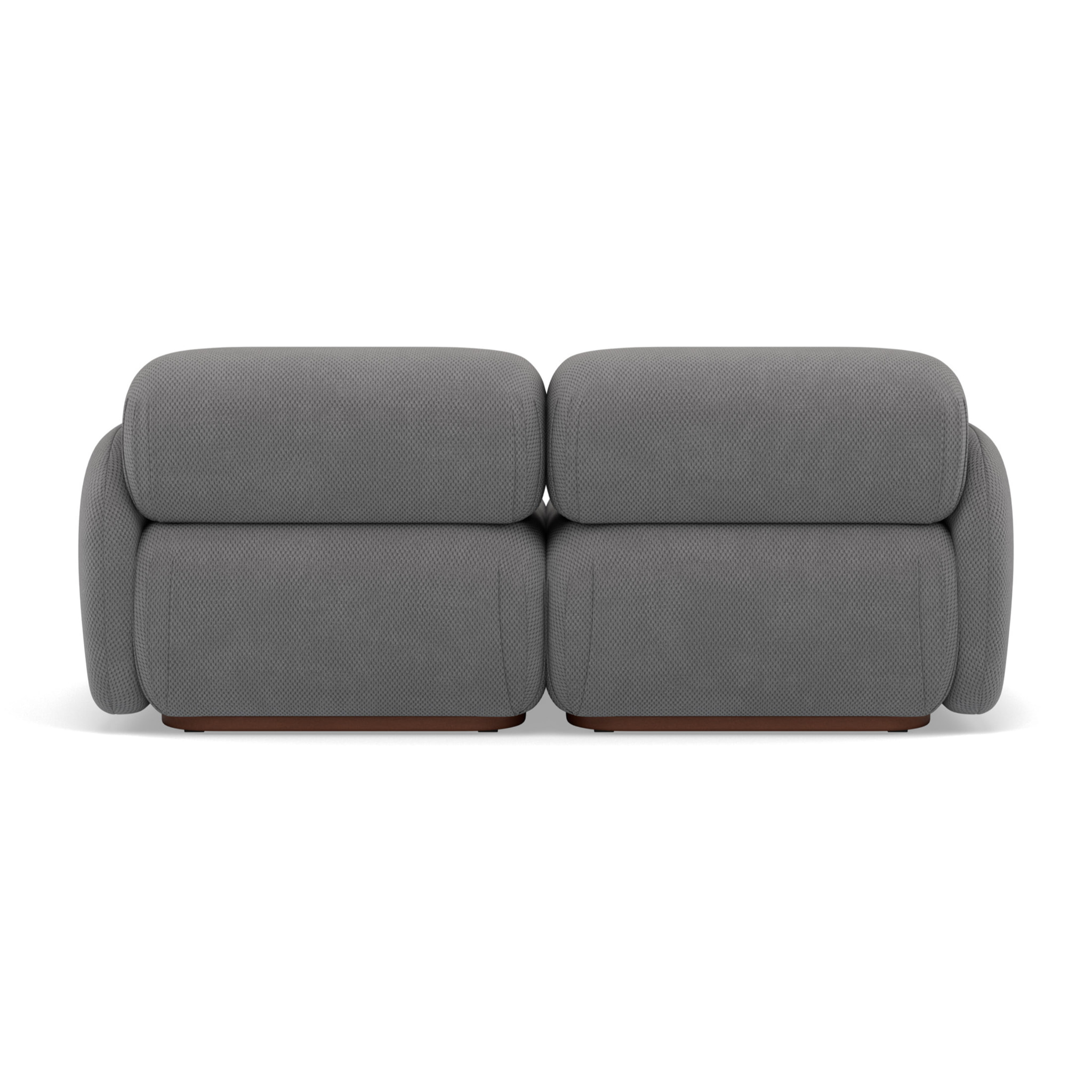 Penelope - canapé droit modulable 2 places en velours texturé - Gris