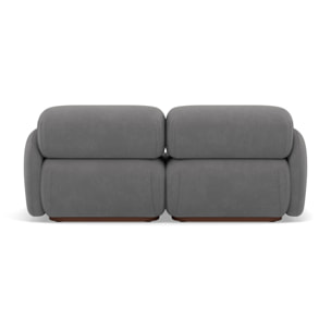 Penelope - canapé droit modulable 2 places en velours texturé - Gris