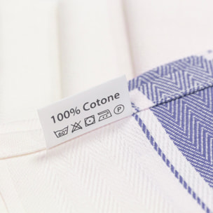 SET 6 STROFINACCI GRECALE 57X90 CM DIS. SPIGA COLORE BLU