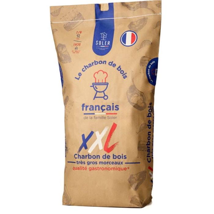 Charbon de bois SOLER de bois 50L XXL très gros morceaux