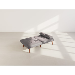 Philae - Canapé convertible clic-clac 2 places - en simili - Gris