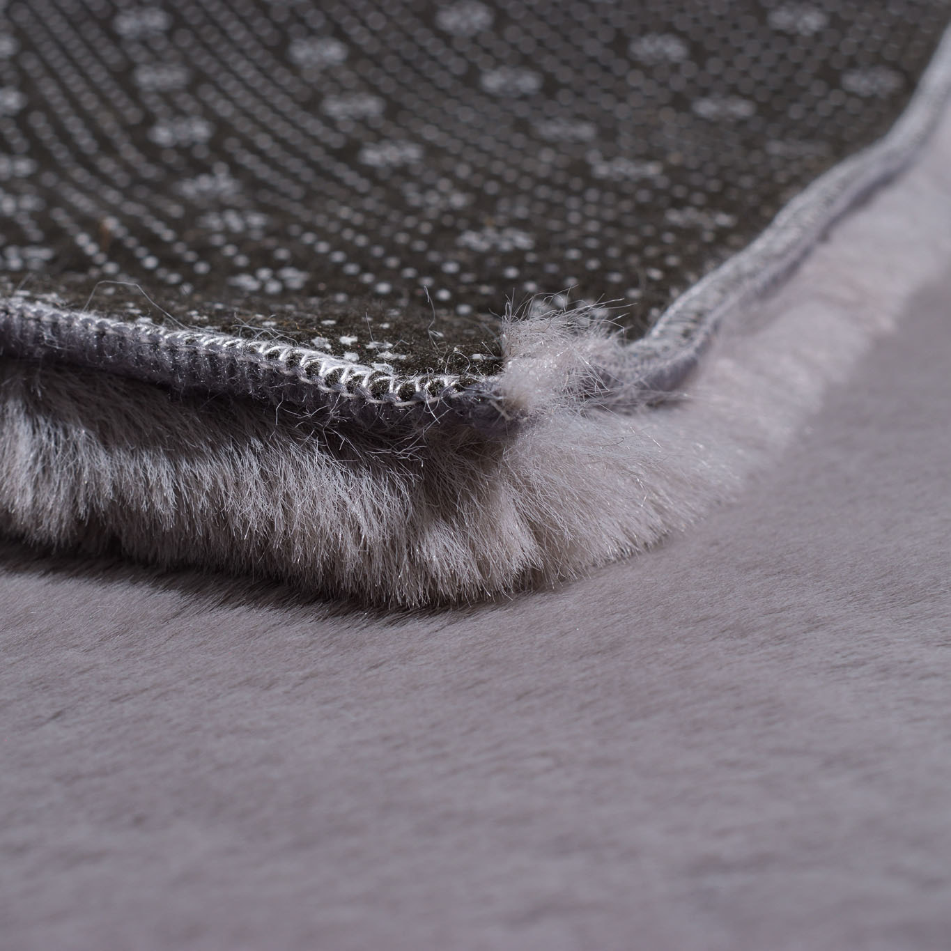 AVA - Tapis doux à poils longs lavable en machine - Anthracite